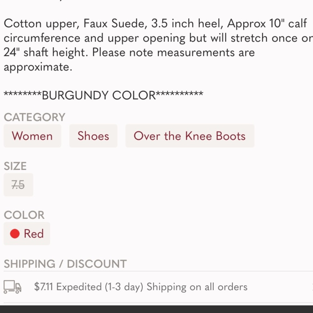 Burgundy Over the Knee Women's Sock Boots - Picture 5 of 5